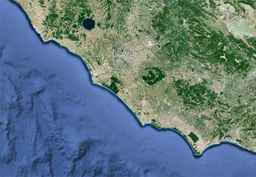 Der Wandel des Küstenverlaufs bei Ostia im Lauf der Jahrhunderte