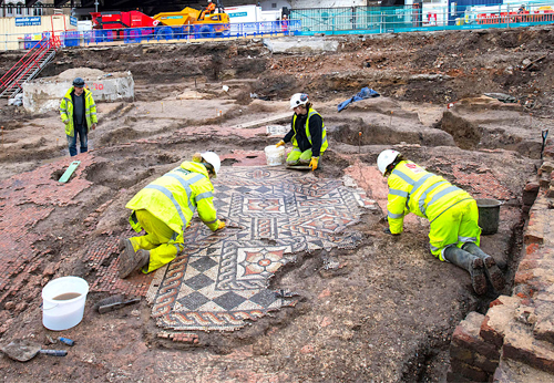 EXTRAORDINARY ROMAN MOSAIC DISCOVERED IN LONDON