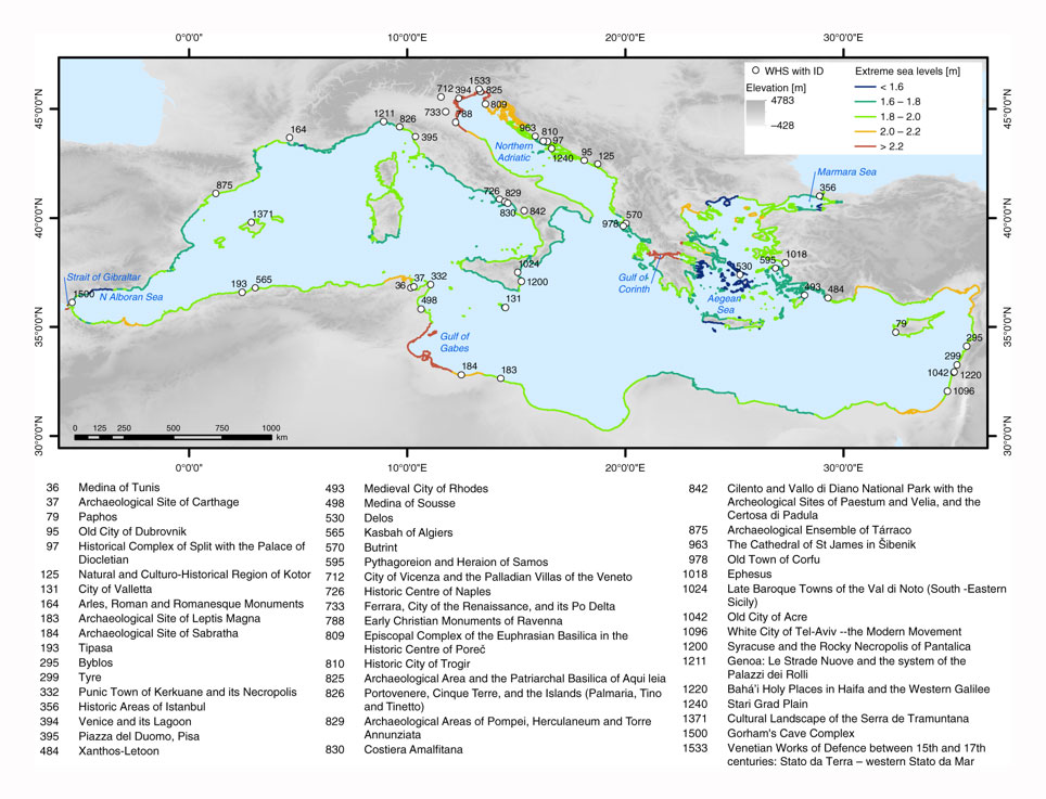 World Heritage Sites threatened by rising sea levels